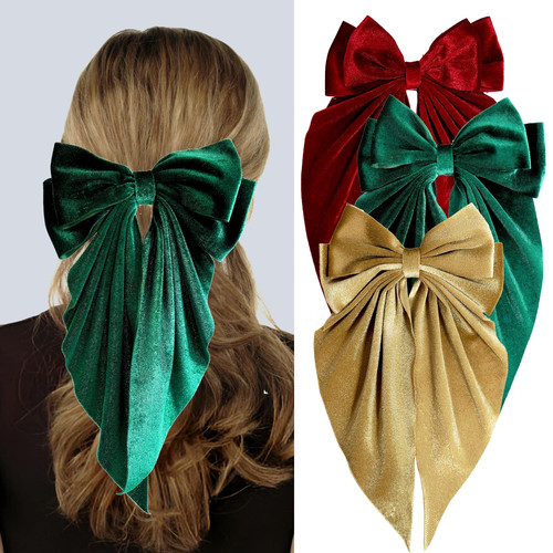 Pcs large velvet hair bows - pcs,