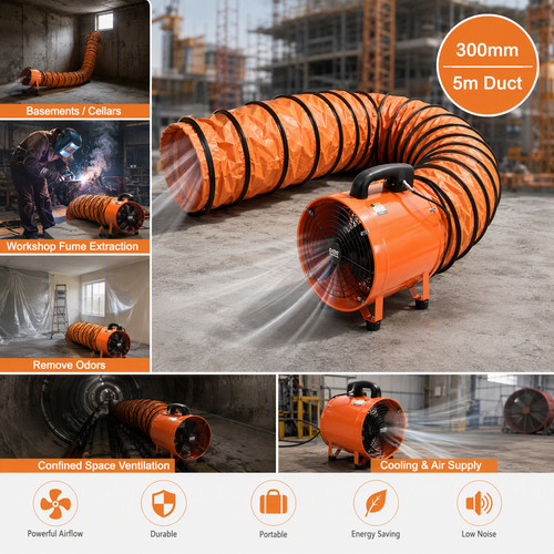 300mm 10m dust extractor fan - 300mm,