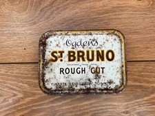 Vintage St Bruno Rough Cut Tobbaco Tin Average Condition