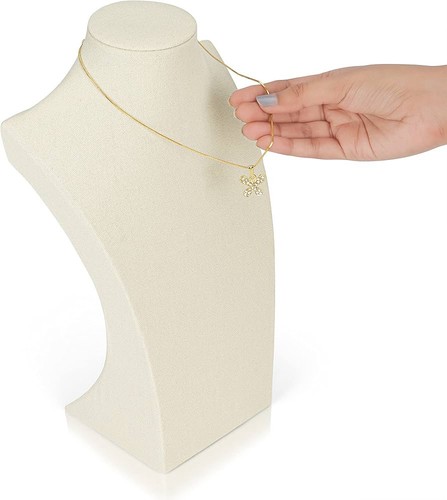 Elegant linen necklace - elegant,