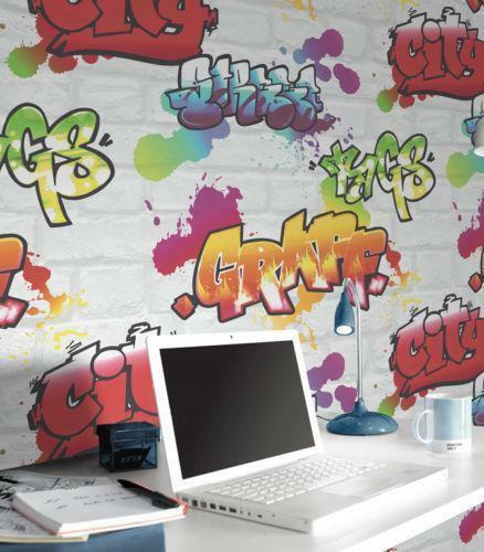 Kids white graffiti wallpaper - kids,