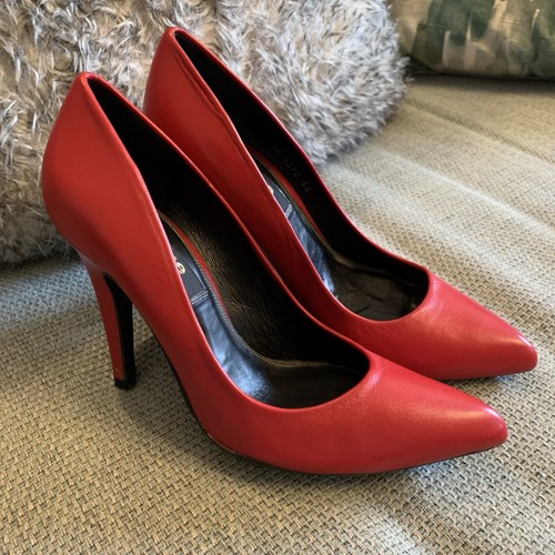 Dune red court stilettos shoes - dune,