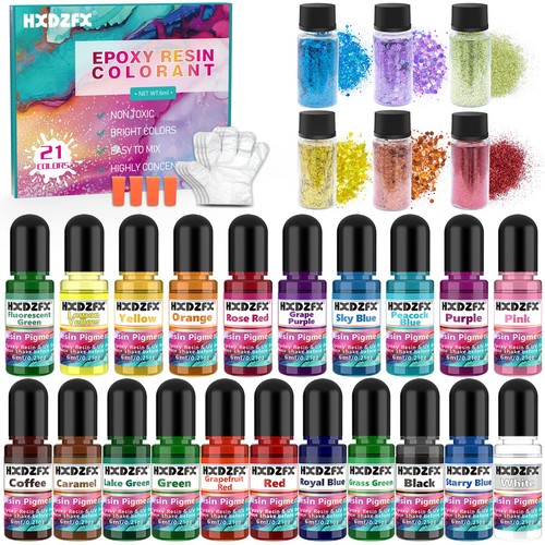 Epoxy resin pigment - resin, set