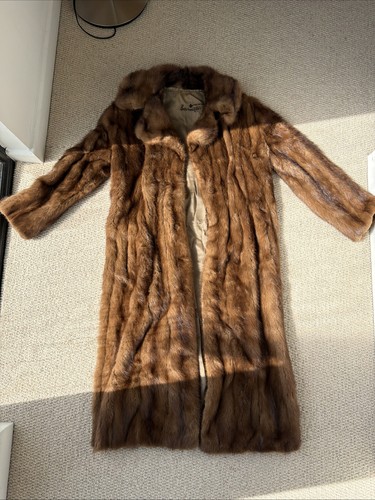 Vintage brown mink fur coat - vintage,
