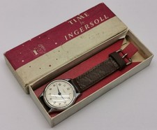 Vintage 1960s Ingersoll 5 Jewels Chrome Cased 33mm Gents Watch & Original Box