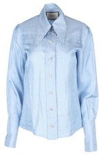 GUCCI BLUE SILK SHIRT IT 38 UK