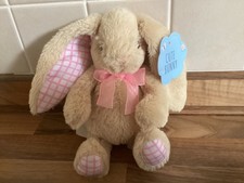Get Comfy Easter Cute Bunny Rabbit Soft Toy Pink Gingham Check Feet & Ear BNWT
