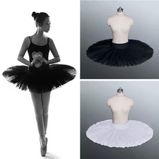 Lady Girl Black White Dance Ballet Practise Pancake Plateau Tutu Skirt Dancewear