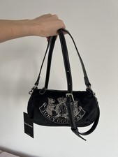 Juicy Couture Black Velour Twig Dog Shoulder Bag - Brand New With Tags