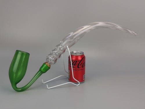 Large nailsea glass pipe - glass,