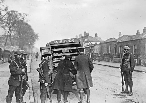 Troops searching breadvan for - searching,