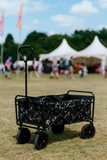 Folding Pull Along Festival Trolley Cart Garden Camping Beach Trailer Fishing