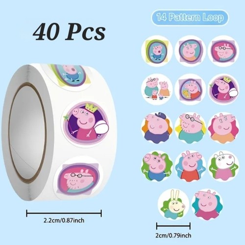 40x peppa pig stickers - pig, think