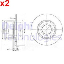 2X Brake Disc DELPHI Fits