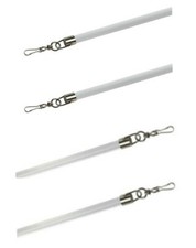 1 Pair 11mm Strong White/ Clear Acrylic Curtain Draw Rods 75 100 125cm FAST POST