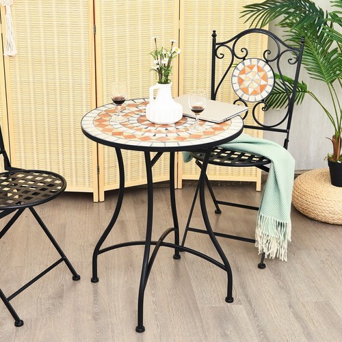 Mosaic round end table - round,