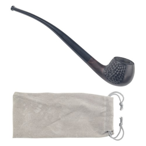 Ebony wood tobacco pipe long - ebony,