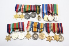 Mixed Miniature Mounted Military Medals Inc WW1 Star Trio WW2 Etc 