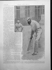 Old Print Dr W G Grace Wicket