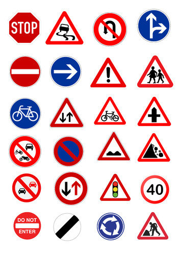 Road signs driving cupcakes - signs,