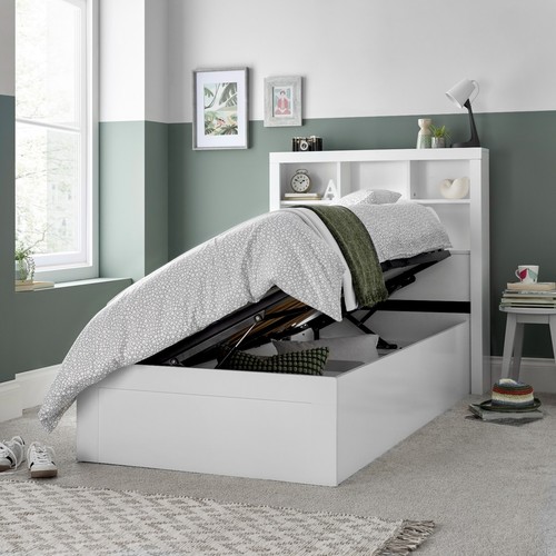 Oscar white wooden bookcase - wooden,