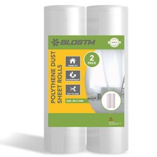 BLOSTM Polythene Dust Sheet Roll 3mx50m Plastic Large Decorating Protector 2Pack