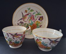 Antique New Hall trio of tea and coffee cups with saucer pattern 1613 c.1825