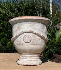 12” ANDUZE PLANTER, French Style Terracotta Garden Pedestal Urn Pot Pottery Clay
