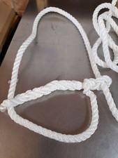 Rope Halter,Head collar white 8ft adjustable,heavy duty NEW free Post showing