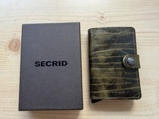 Secrid Dutch Martín Leather Mini-Wallet In Olive Green. New With Tags, RFID.