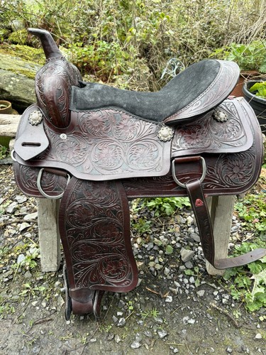 Indian leather western saddle - western,