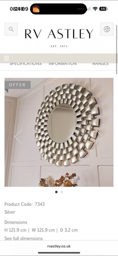 Silver leaf round wall - wall, mirror
