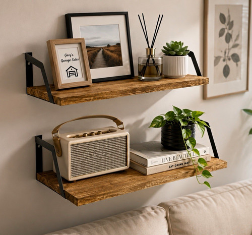 Set wide rustic wood wall - set, 2