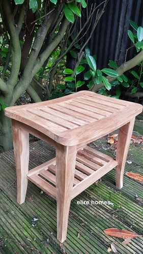 Teak shower seat bench with