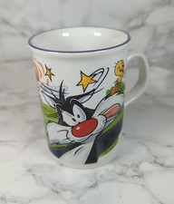 Vintage 1997 Warner Bros Sylvester & Tweety Pie Mug Looney Tunes Cup Made In Uk