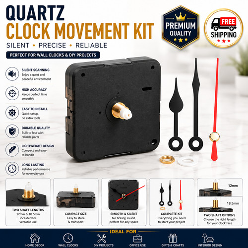 Diy wall quartz clock movement - clock,