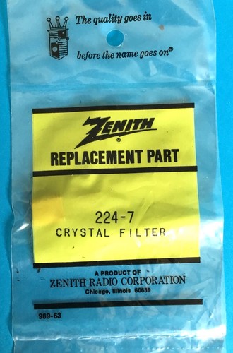 Zenith crystal filter 224 - zenith,