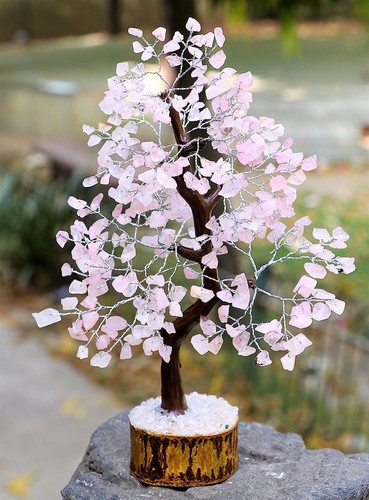 Rose quartz crystal tree - quartz,