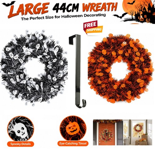 Halloween wreath front door - wreath,
