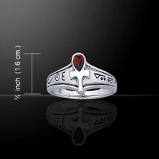 EGYPTIAN ANKH RING - 925 STERLING SILVER + AMYTHEST - key of life. Peter Stone