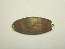 Vintage W BOS Noordscharwoude, Netherlands  Bicycle Head Badge Emblem