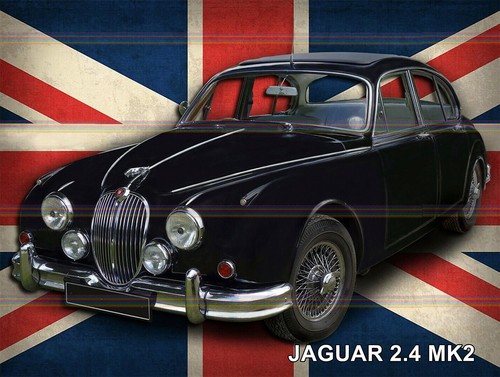 Jaguar mk2 retro tin metal - 2.4,