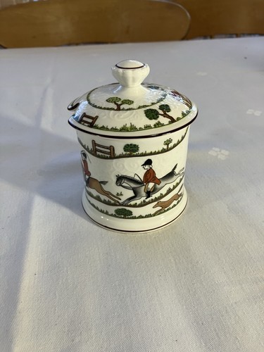 Hunting scene sugar pot with - hunting, scene.