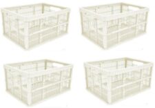 Folding Collapsible Plastic Storage Crates Boxes Stackable Basket 32L  Box New