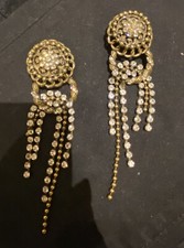 Ermani Bulatti Bronze Earrings With Crystals. Clip On