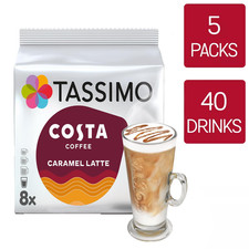 Tassimo Coffee Pods Costa Caramel Latte 5 Packs (40 Drinks)