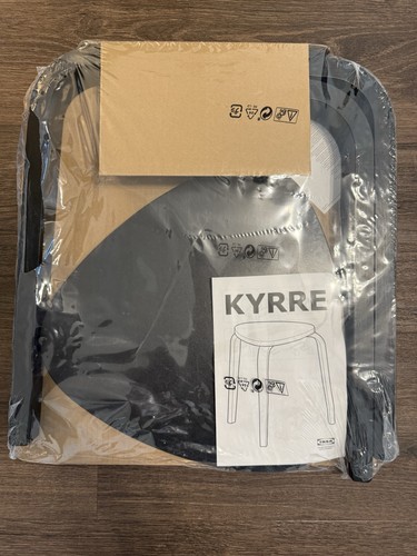 Ikea kyrre black wood stool - ikea,