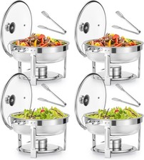 4 Pack 5.5L Round Chafing Dish