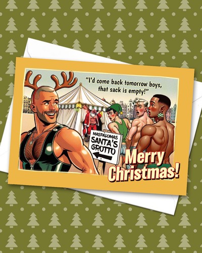 Funny gay christmas card gran - card:,