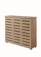 Large Shoe Storage Cabinet Panel Door Wooden Unit - Fits 20 Pairs - 5 Colours